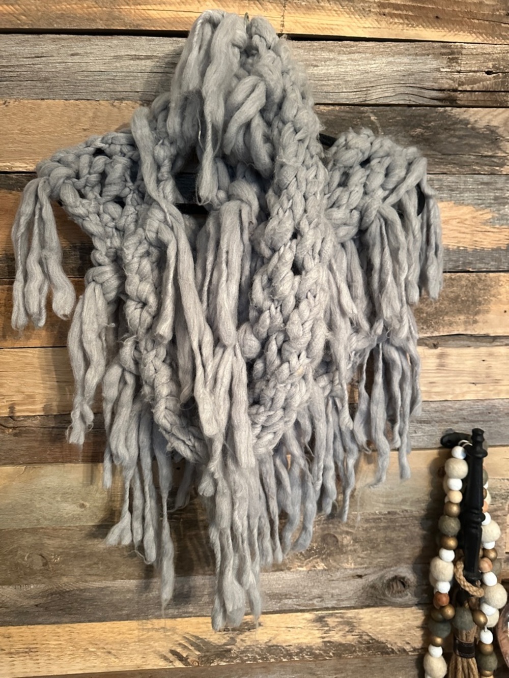 Chunky Knit Fringe scarf boho